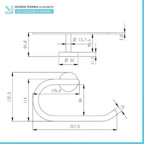 Set accessori a muro 6 pezzi in acciaio nero opaco e viti incluse Chic Black