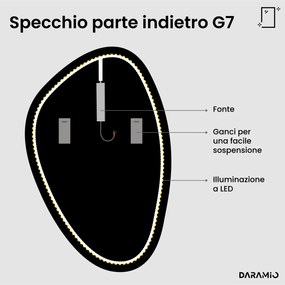 Specchio asimmetrico con luce LED G7