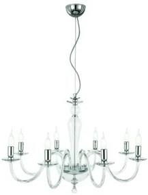 Lampadario in cristallo e vetro bianco pagan 8 luci lp.pagan-8-bco