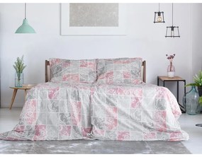Lenzuola in crêpe rosa e grigio chiaro per letto singolo 140x200 cm Top Class - B.E.S.