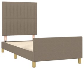 Giroletto con testiera tortora 100x200 cm in tessuto