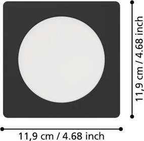 Eglo 901391 - Plafoniera da incasso LED FUEVA LED/6,3W/230V 11,9x11,9 cm nera