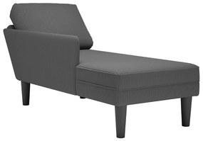 Sdraio Con Cuscino Destro İn Velluto A Coste Grigio Scuro /