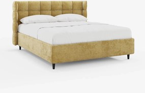 RAGNAR letto imbottito con vano contenitore e testiera capitonné avvolgente - elegante tessuto certificato Oeko-Tex®