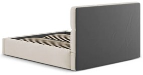 Letto matrimoniale imbottito beige con contenitore con rete inclusa 200x200 cm Libera – Windsor &amp; Co Sofas