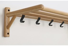 Appendiabiti da parete in legno di quercia in colore naturale Milford - Rowico