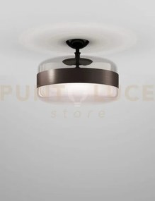 Futura soffitto g fume' marrone montatura nero opaco 1 luce attacco...