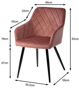 SET 2x Sedia da pranzo RICO rosa