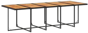 Set da pranzo da giardino 11 pz con cuscini in polyrattan nero
