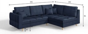 Divano angolare blu scuro (angolo destro) Ariella - Ropez
