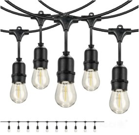 Catena decorativa da esterno LED BAJA ST64 10xE27/1W/230V 10,9m IP44 bianco caldo