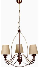 Lampadario a catena CLASSIC 3xE14/40W/230V bronzo/beige