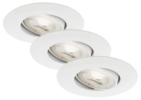 Set 3 Faretti Incasso Kulana Plastica Bianco A Led 4,9W 3000K Ip44