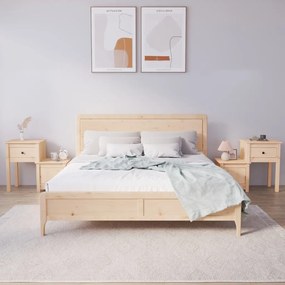 Comodini 2 Pz 79,5x38x65,5 Cm İn Legno Massello Di Pino /