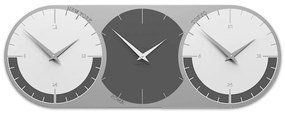 CalleaDesign Orologio World clock a 3 fusi – grigio quarzo