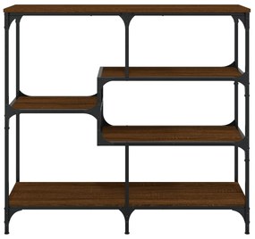 Tavolino consolle rovere marrone 103x32x95 cm legno multistrato