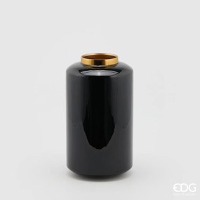 EDG - Enzo De Gasperi vaso elegante charm in metallo h 33 nero collo oro