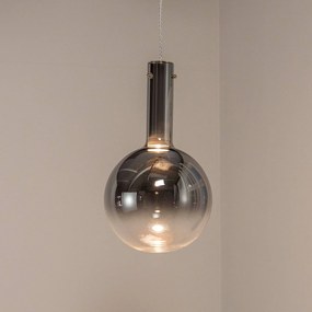 Eko-Light Lampada a sospensione Toronto, sfera in vetro cromato trasparente, Ø 25 cm