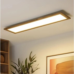Brilagi - Plafoniera a LED dimmerabile SLIMFRAME WOOD LED/58W/230V 124x33,7 cm + telecomando
