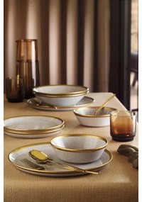 Set da tavola 8 pezzi, grigio/oro, in porcellana