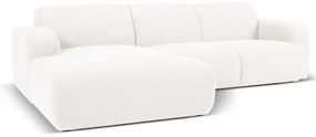 Divano angolare bianco in tessuto bouclé (angolo sinistro) Molino - Micadoni Home