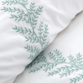 Biancheria da letto in cotone bianco 200x200 cm Embroidery Leaf - Bianca