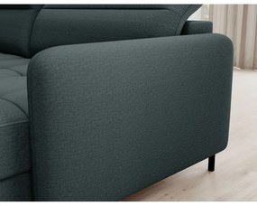 Divano angolare verde allungabile/con contenitore (con penisola a sinistra/a U) e rivestimento in velluto Berrto – ELTAP