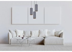 Lampadario a sospensione con filo AVALO 3xE27/60W/230V diametro 35 cm grigio