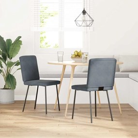 Sedie Da Pranzo 2 Pz Grigio Scuro İn Velluto /
