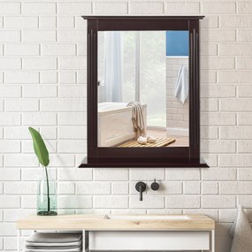 Costway Specchio da parete con cornice da trucco per l'uso bagno o camera 57x12x68cm