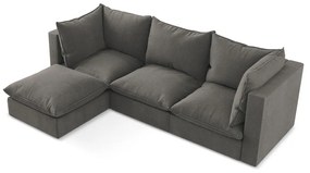 Divano angolare grigio scuro (con penisola a sinistra/con chaise lounge) Manao – Makamii