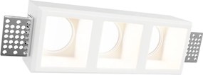 Portafaretto Rettangolare 220x80mm 3xGU10 in Gesso Pitturabile