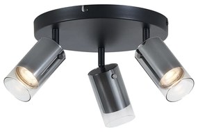Faretto da soffitto color canna di fucile rotondo a 3 luci ruotabile e regolabile - Drain
