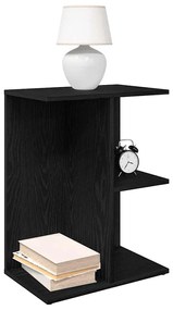 Comodini 2 Pz Rovere Nero 46,5x29x61 Cm İn Legno Multistrato /