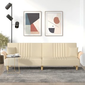 Divano Letto Con Braccioli Crema İn Tessuto /