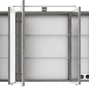 Specchio Contenitore Con Illuminazione PELIPAL Imitaz. struttura grafite trasversale L 98 x H 70.3 x P 17 cm