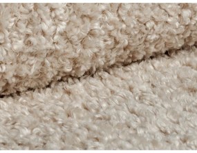 Poggiapiedi marrone chiaro con rivestimento in bouclé Dia – Micadoni