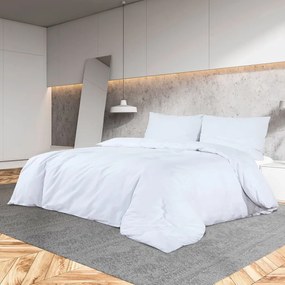 Set Copripiumino Bianco 260x240 Cm İn Microfibra Leggera /