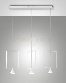 Sirio rectangular sospen.bianca 3 luci 3390-49-102