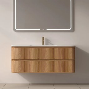 Mobile bagno cannettato 120 cm con lavabo in ceramica | KAM-NORTH-120C - KAMALU