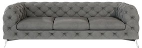 Divano grigio con rivestimento in velluto 243 cm Chelsea – Ropez