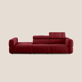 Giotto Divano con terminale e opzione relax elettrico in microfibra effetto velluto impermeabile T09