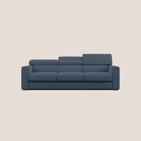 Dylan divano a 3 sedute con pouf estraibile poggiapiedi in tessuto fiammato simil cotone impermeabile T19