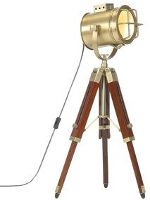 Lampada Da Terra A Treppiede Legno Massello Di Mango 69 Cm /
