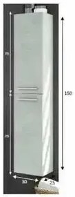 Colonna bagno sospesa in cemento 2 ante 30x25x150h