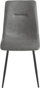 Sedia in ecopelle Grigio Scuro con gambe in metallo Nero - LILY 2 sedie