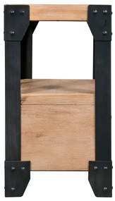 Comodini 2 pz Legno Massello di Acacia e Acciaio 40x30x54 cm