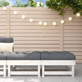 Poggiapiedi Giardino Con Cuscini 2pz Legno Massello Pino Bianco /