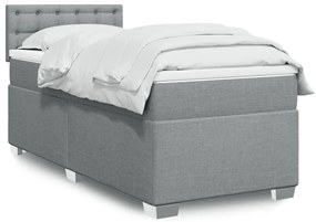 Giroletto A Molle Con Materasso Grigio Chiaro 80x200 Cm Tessuto /