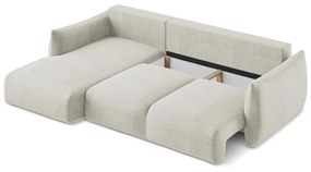 Divano angolare beige allungabile (con penisola a sinistra/con chaise lounge) Leila – Makamii